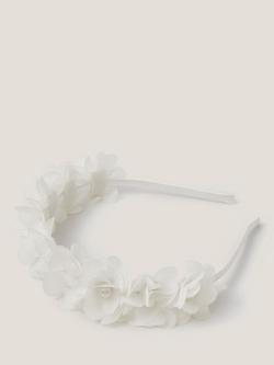 Monsoon Kids' Corsage Pearl Headband, Ivory, Ivory