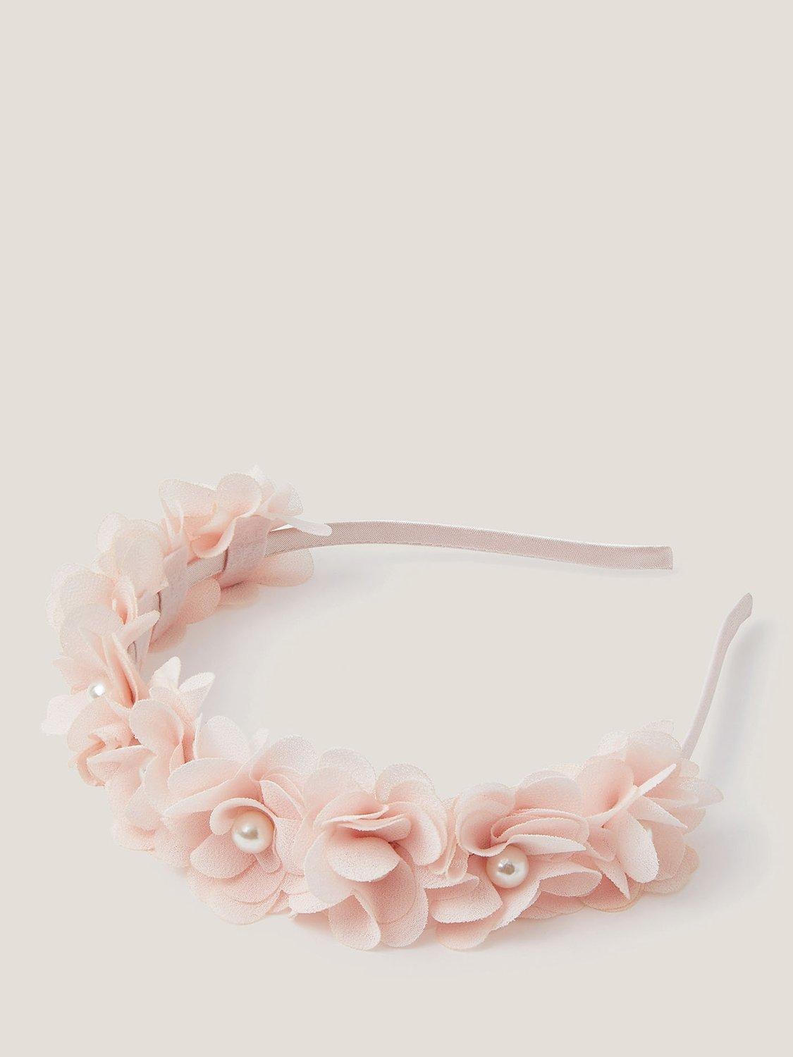 Product image 1 of 2, which shows Monsoon Kids' Corsage Pearl Headband, Pink, One Size