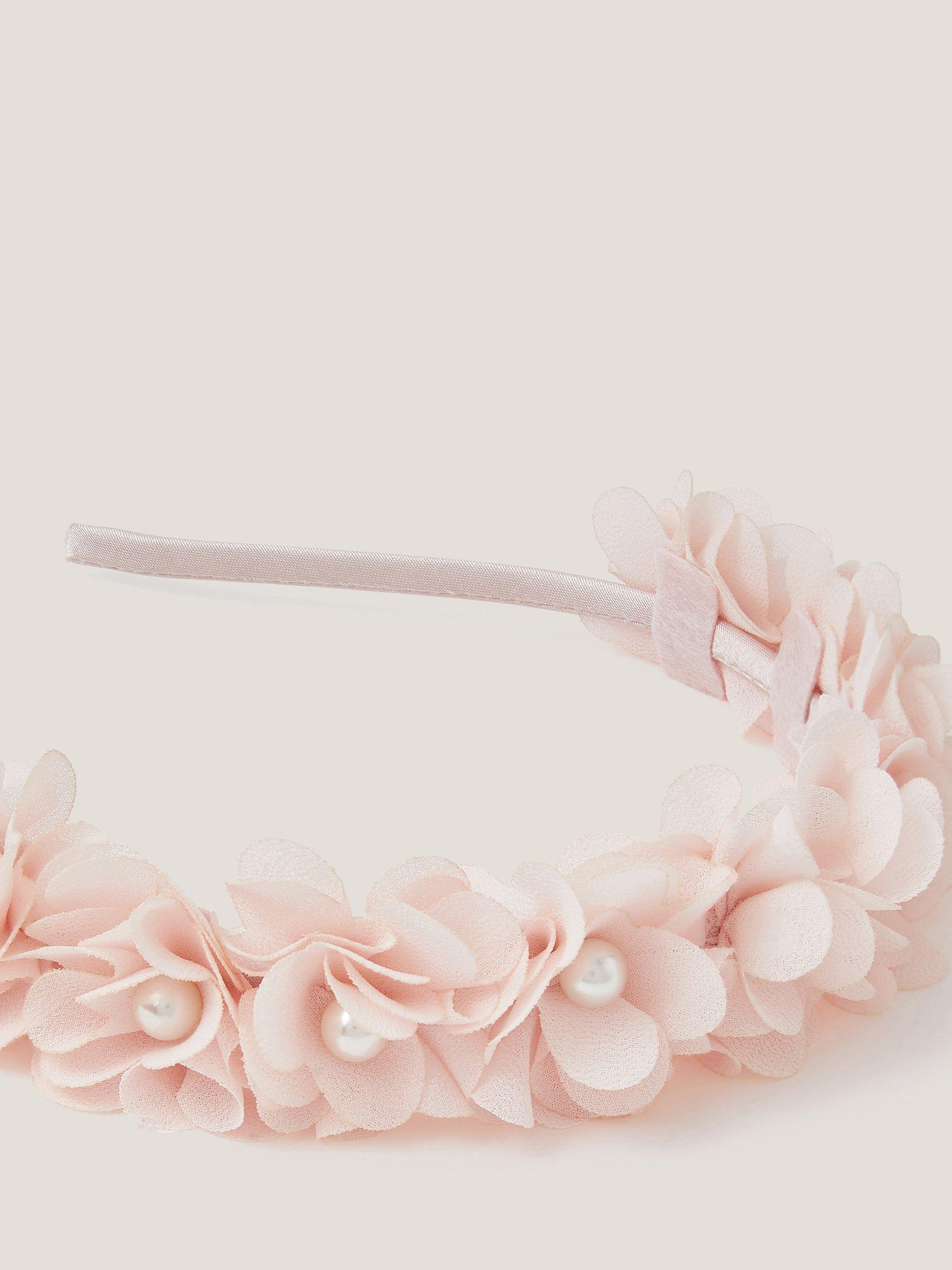 Product image 2 of 2, which shows Monsoon Kids' Corsage Pearl Headband, Pink, One Size