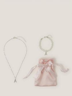 Monsoon Kids' Initial Jewellery Set, Multi, Multi
