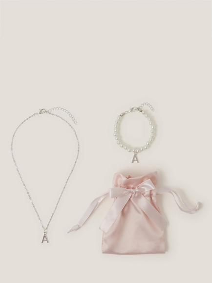 Monsoon Kids' Initial Jewellery Set, Multi, Multi