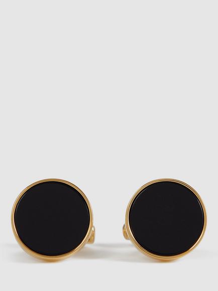 Reiss Ardley Cufflinks, Gold/Black