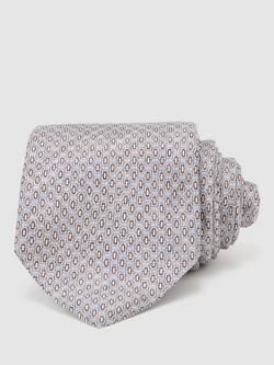 Reiss Emilio Geometric Silk Tie, Soft Blue, Soft Blue