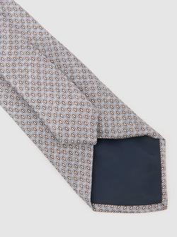 Reiss Emilio Geometric Silk Tie, Soft Blue - view 2, Soft Blue