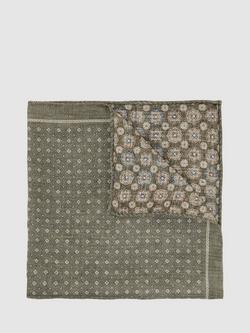 Reiss Pier Silk Pocket Square, Sage Green, Sage Green