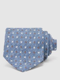 Reiss Salvatore Linen Blend Tie, Airforce Blue