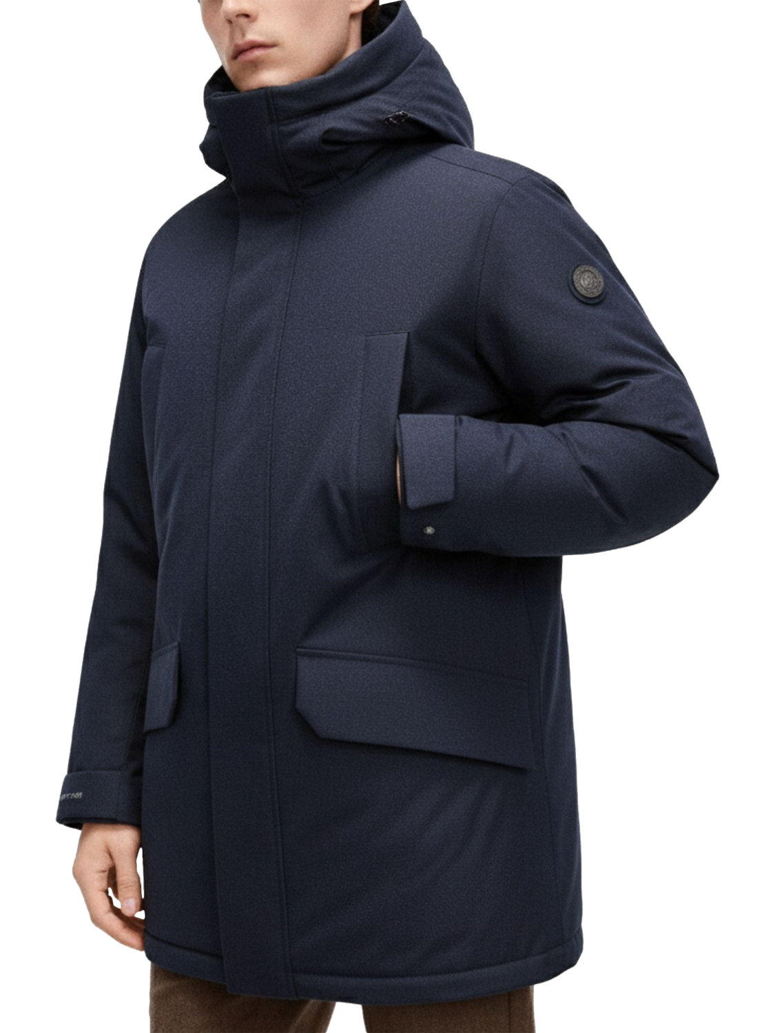 Product image 1 of 7, which shows Bosideng Mid Length Jacket, Azure Blue, XS