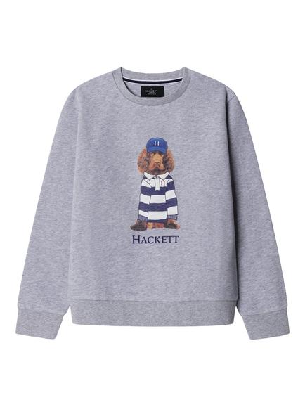 Hackett London Heritage Kids' Classic Fit Harry Crew Neck Jumper, Light Grey Marl/Multi, Light Grey Marl/Multi