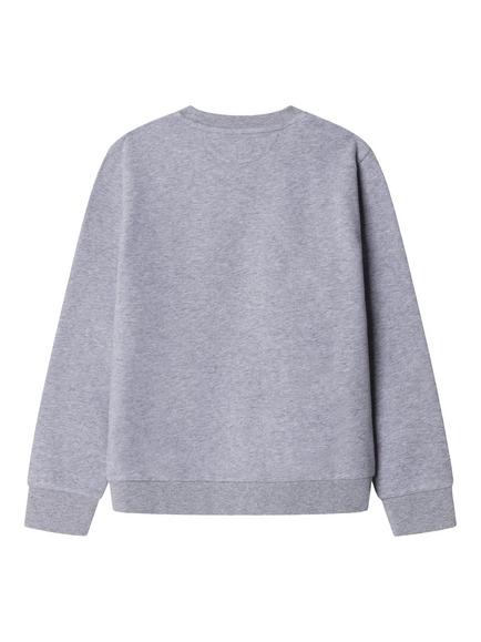 Hackett London Heritage Kids' Classic Fit Harry Crew Neck Jumper, Light Grey Marl/Multi - view 2, Light Grey Marl/Multi
