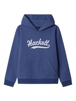 Hackett London Kids' Cotton Logo Hoodie, Eton Blue, Eton Blue