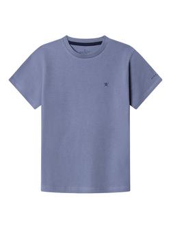 Hackett London Kids' Cotton Crew Neck T-Shirt, Thames Blue