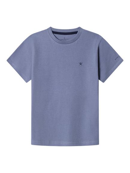 Hackett London Kids' Cotton Crew Neck T-Shirt, Thames Blue