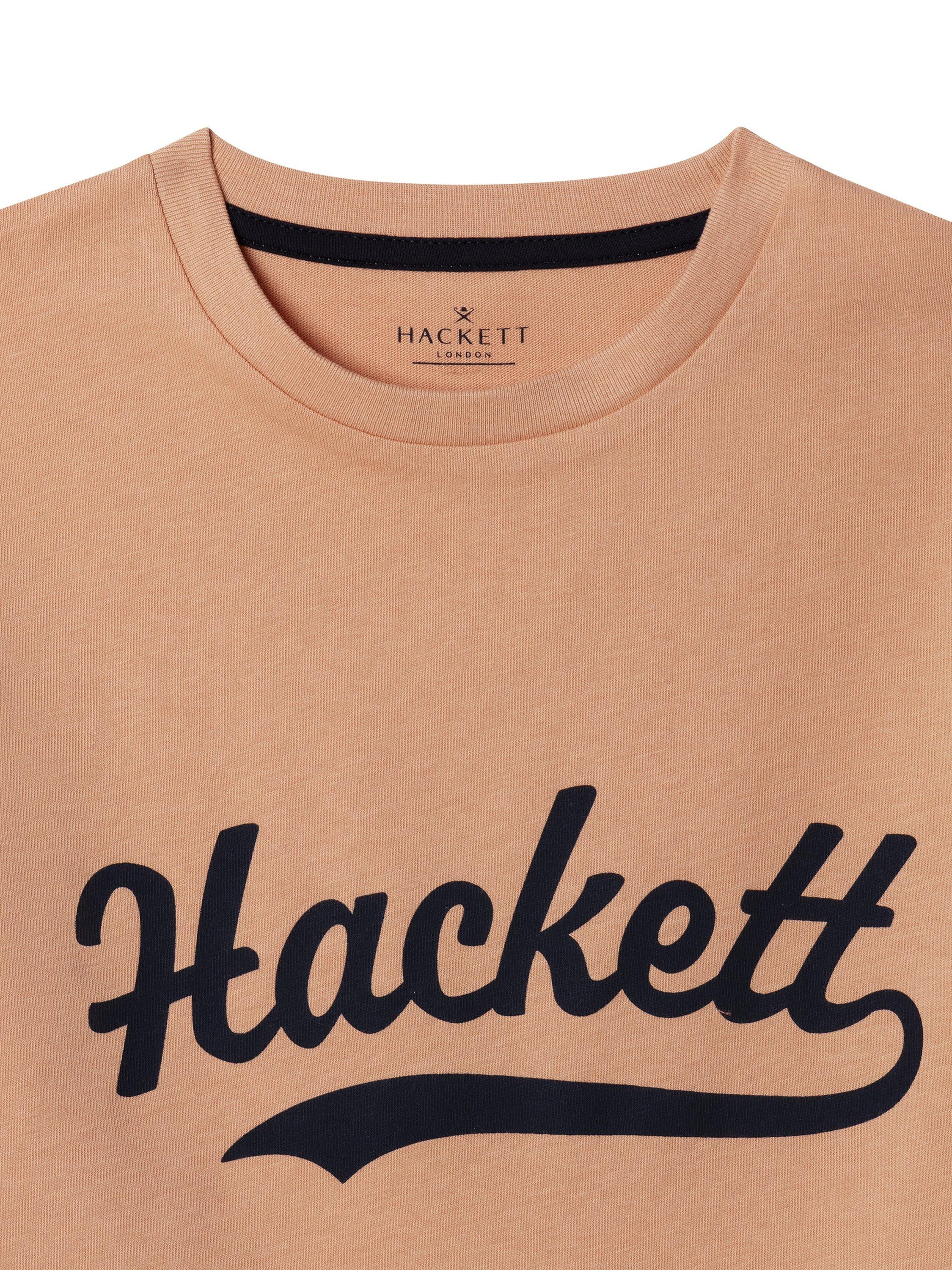 Product image 3 of 4, which shows Hackett London Kids' Cotton Logo T-Shirt, Peach Orange/Black, 2 years