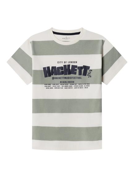 Hackett London Kids' Cotton Stripe Graphic T-Shirt, Multi, Multi