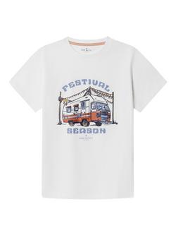 Hackett London Kids' Cotton Festival Graphic T-Shirt, Off White/Multi, Off White/Multi