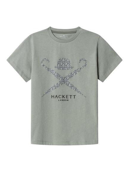 Hackett London Kids' Short Sleeve Graphic Print T-Shirt, Sage Green, Sage Green