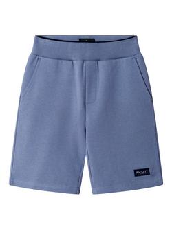 Hackett London Kids' Classic Fit Branded Badge Sweat Shorts, Thames Blue, Thames Blue