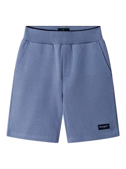 Hackett London Heritage Kids' Classic Fit Branded Badge Sweat Shorts, Thames Blue, Thames Blue