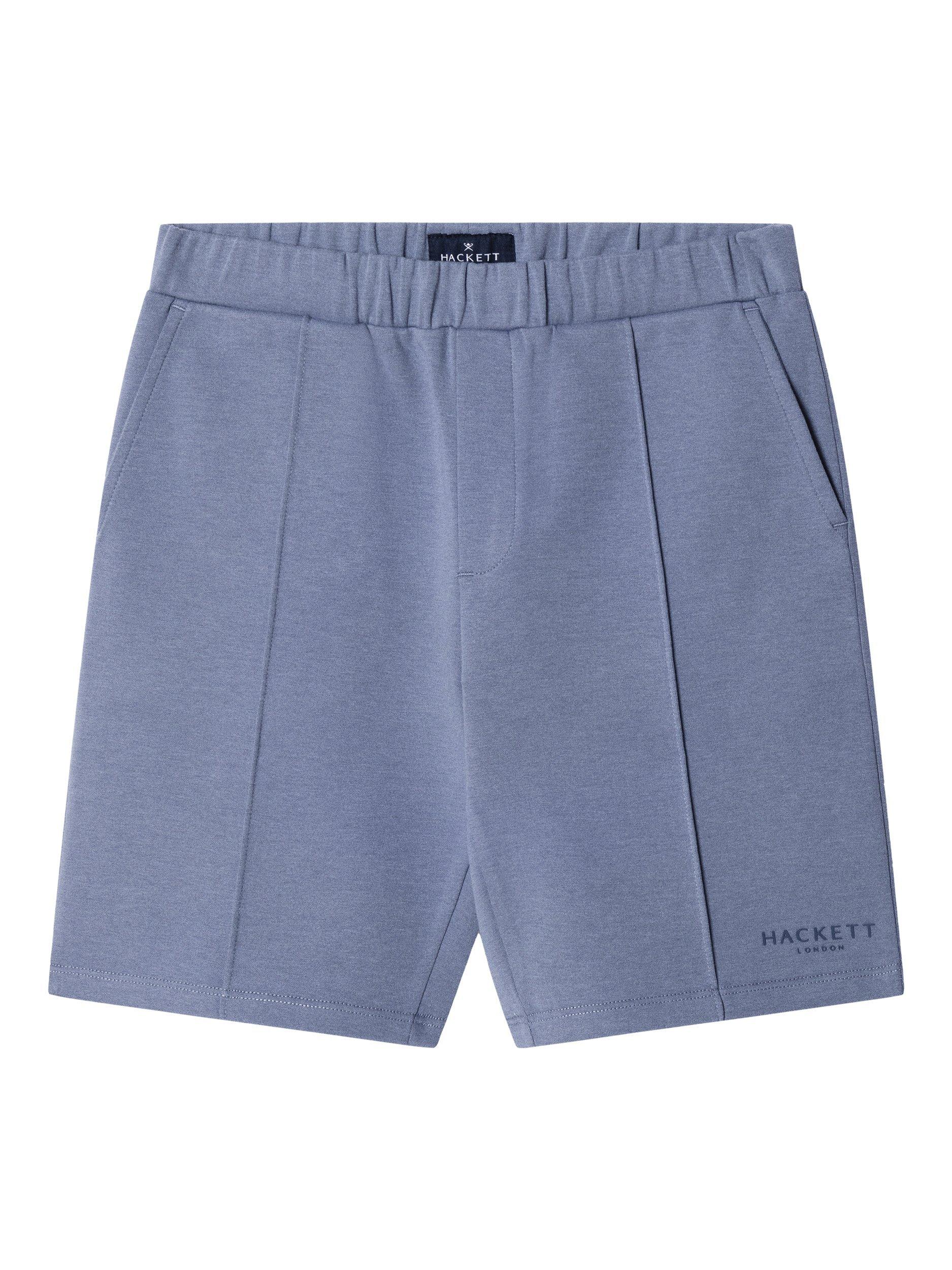 Product image 1 of 4, which shows Hackett London Kids' Branded Interlock Sweat Shorts, Thames Blue, 2 years