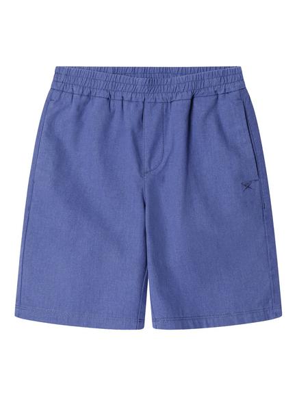 Hackett London Kids' Linen Blend Shorts, Eton Blue, Eton Blue