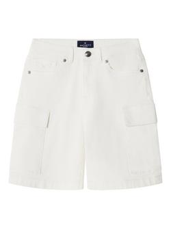 Hackett London Kids' Cotton Blend Five Pocket Shorts, White, White