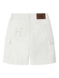 Hackett London Kids' Cotton Blend Five Pocket Shorts, White - view 2, White