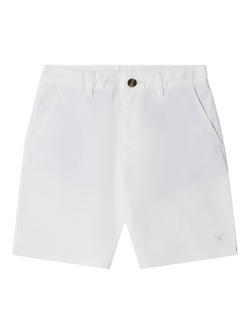 Hackett London Kids' Classic Fit Chino Shorts, Bright Blue, Off White