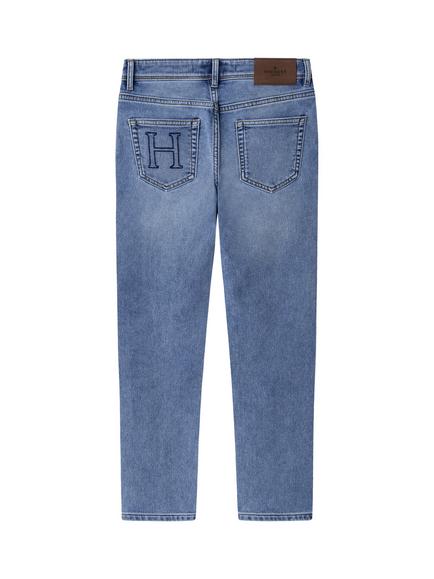 Hackett London Kids' Classic Fit Denim Jeans, Light Blue - view 2, Light Blue