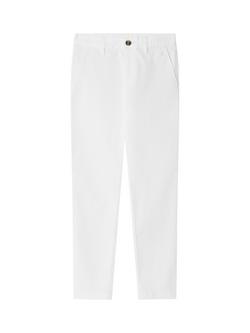 Hackett London Kids' Cotton Rich Chino Trousers, Off White