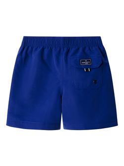 Hackett London Kids' Drawstring Swim Shorts, Bright Blue - view 2, Electric Blue