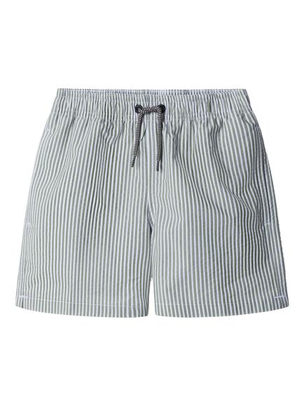 Hackett London Kids' Seersucker Drawstring Swim Shorts, Moss Green, Moss Green