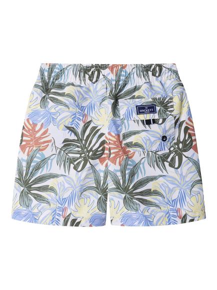 Hackett London Kids' Printed Swim Shorts, Summer Blue - view 2, Summer Blue
