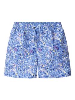 Hackett London Kids' Printed Drawstring Swim Shorts, Bright Blue, Bright Blue