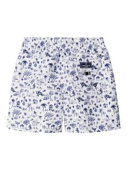 Hackett London Kids' Island Print Swim Shorts, White - view 2, White