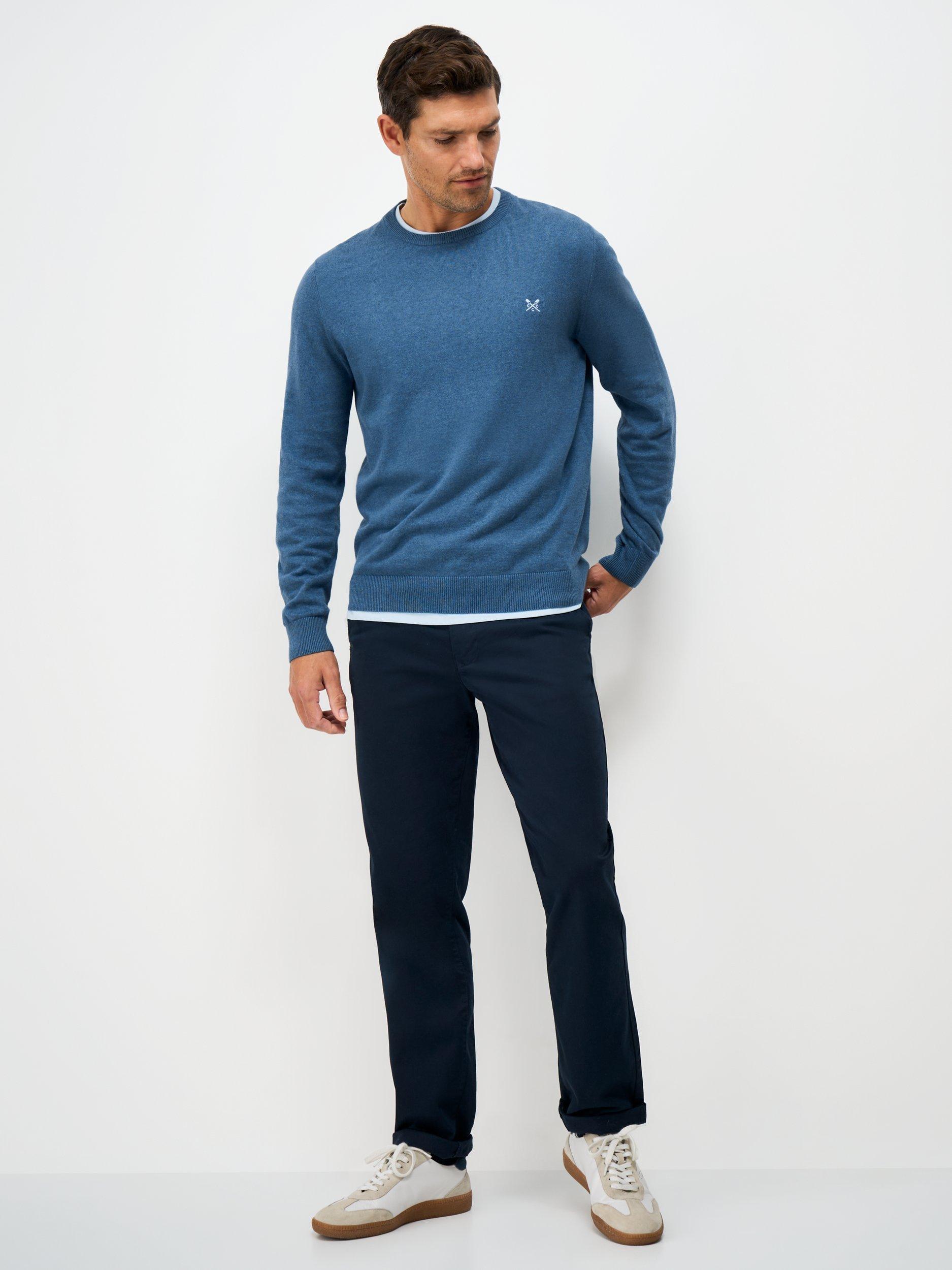 Product image 3 of 5, which shows Crew Clothing Cotton Crew Neck Jumper, Teal, L