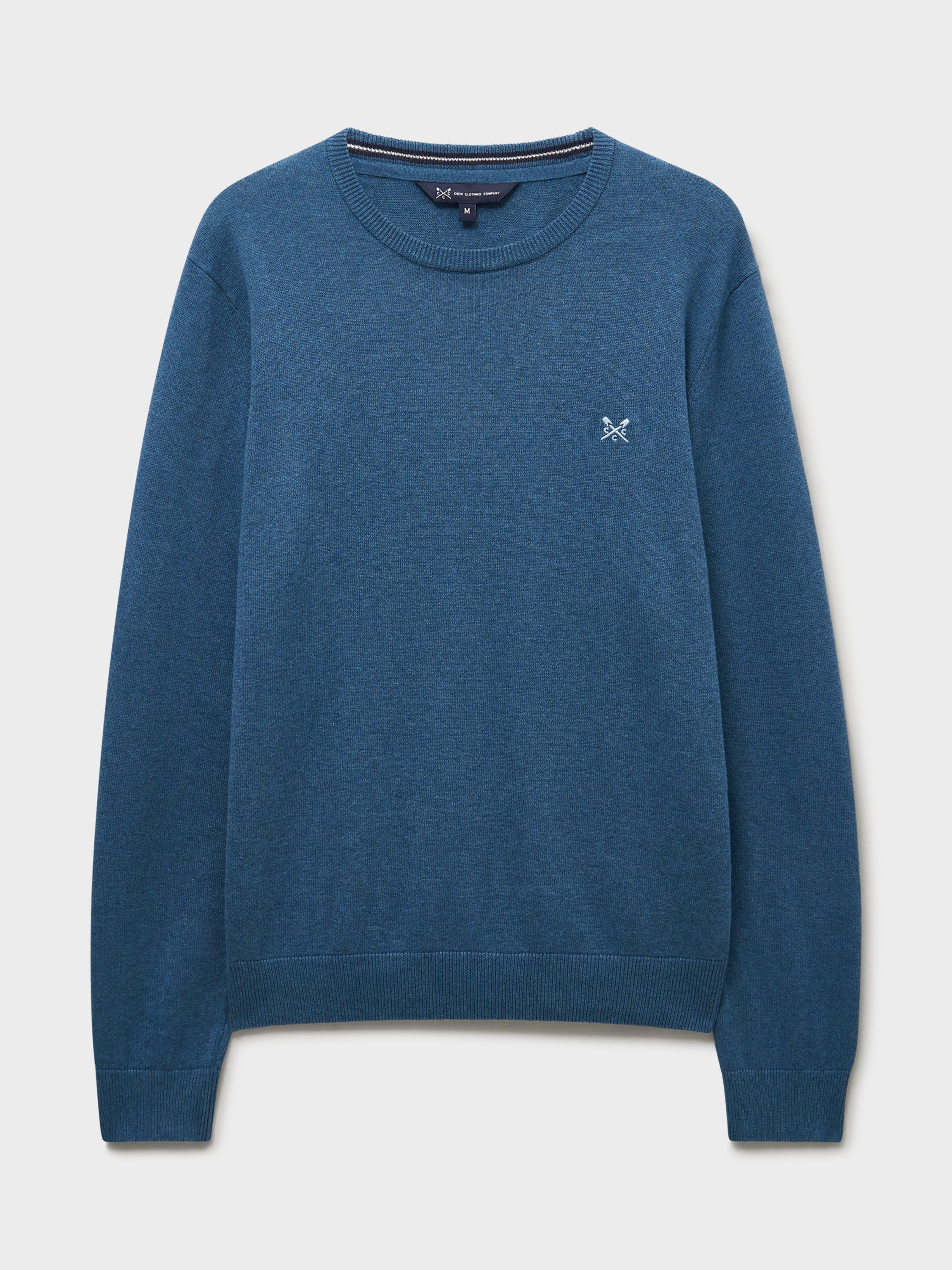 Product image 5 of 5, which shows Crew Clothing Cotton Crew Neck Jumper, Teal, L
