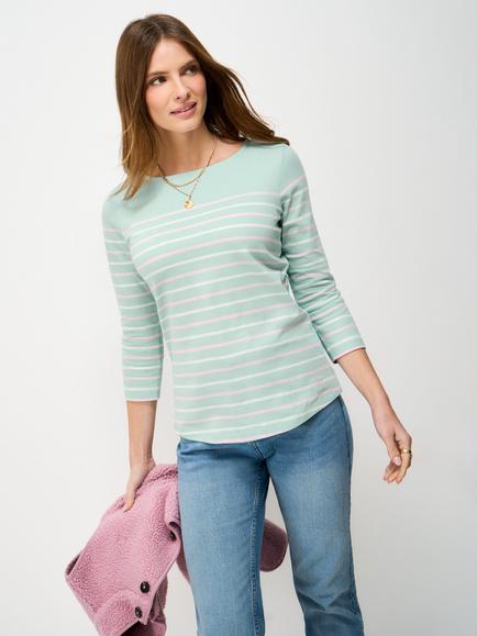 Crew Clothing Essential Breton Stripe Top, Multi, Multi