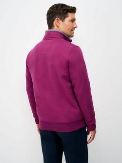 Crew Clothing Half-Zip Sweatshirt, Plum - view 2, Plum