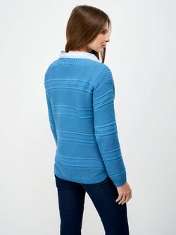 Crew Clothing Tali Stripe Stitch Jumper - view 2, Blue