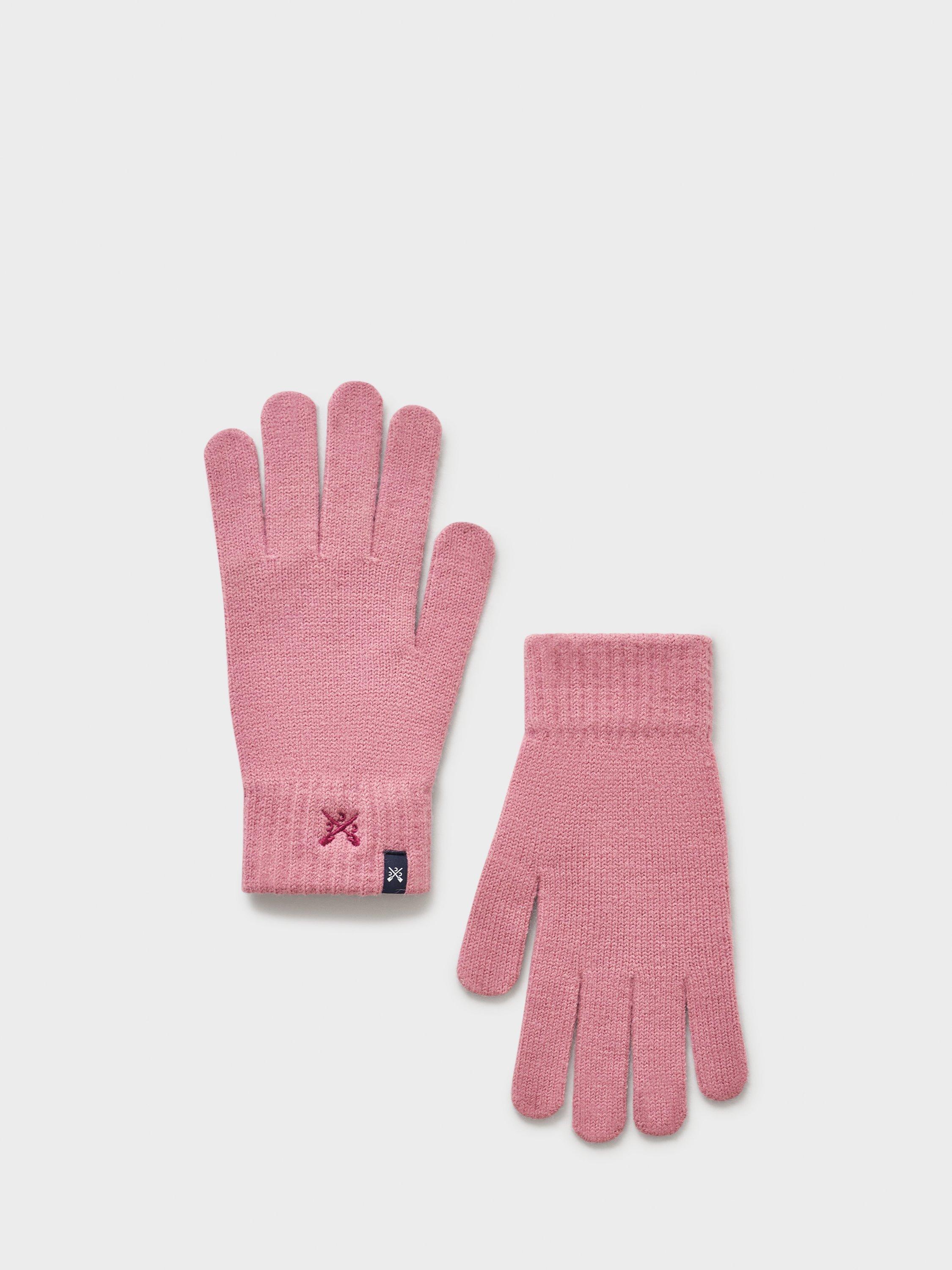 Product image 2 of 2, which shows Crew Clothing Over Ribbed Gloves, Rose Pink, One Size