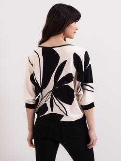 Phase Eight Faith Floral Jumper, Black/Ivory - view 2, Black/Ivory