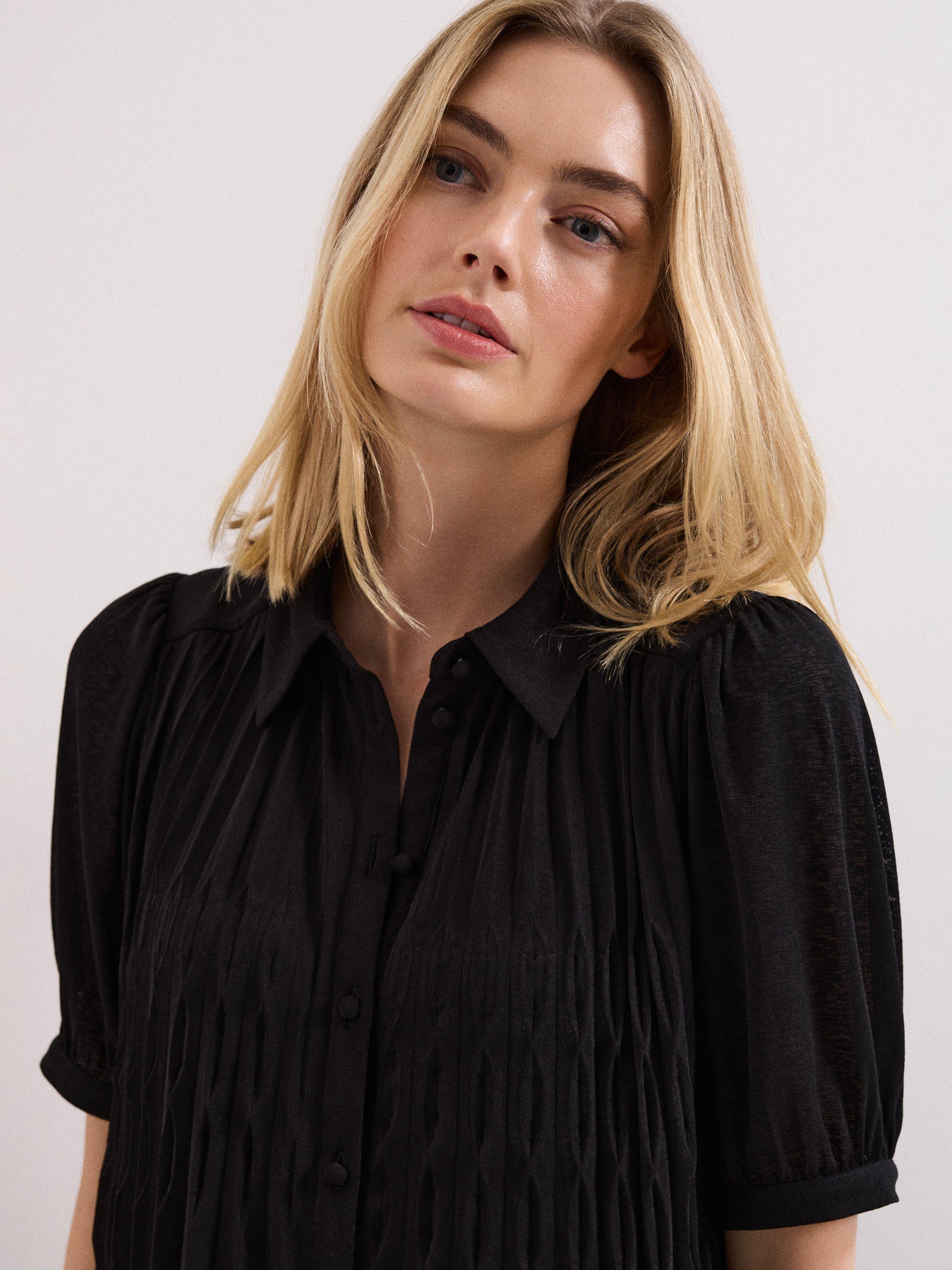 Product image 4 of 8, which shows Phase Eight Pleated Swing Mini Dress, Black, 10