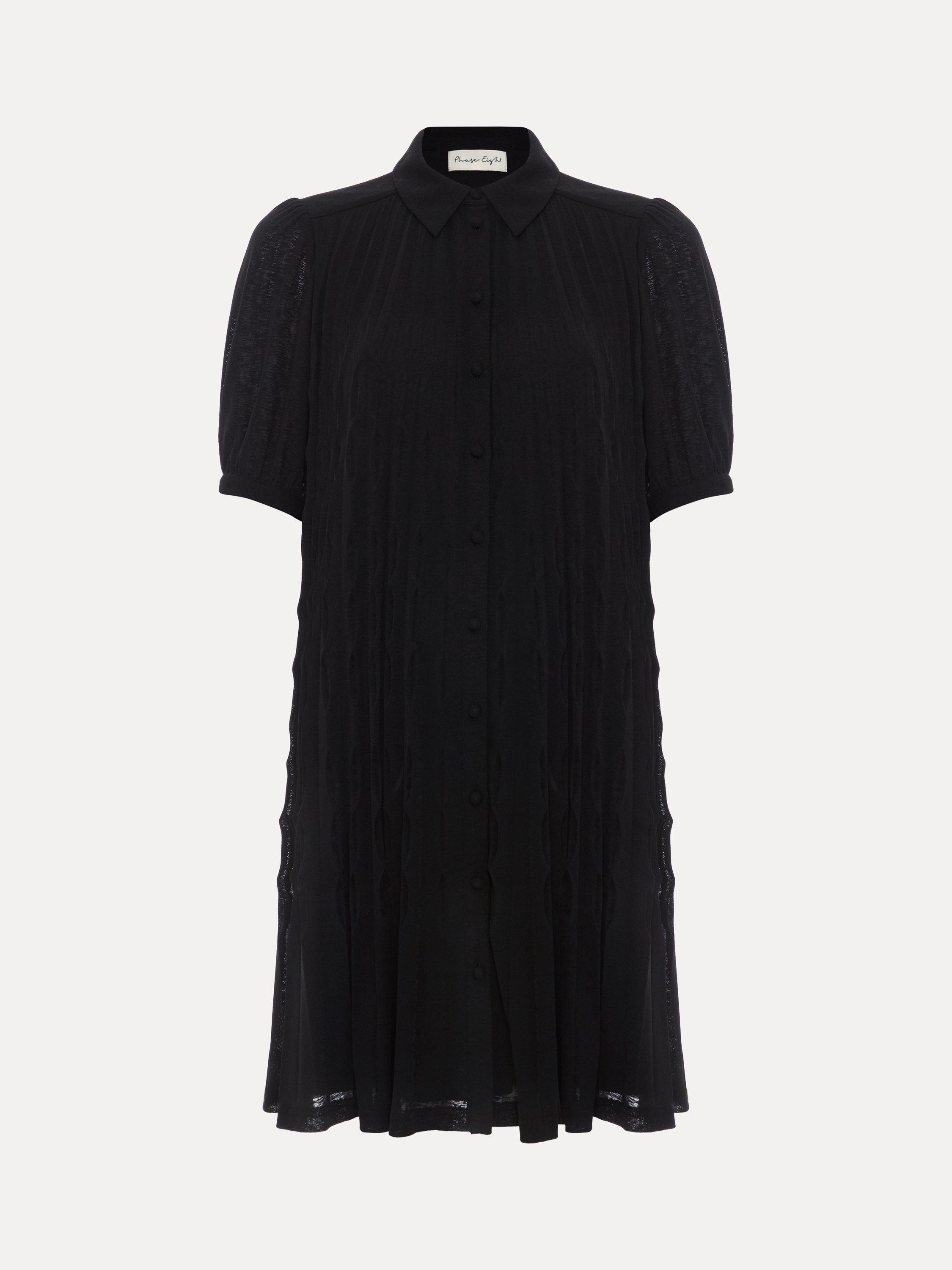 Product image 5 of 8, which shows Phase Eight Pleated Swing Mini Dress, Black, 10