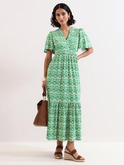 Phase Eight Shakira Floral Midaxi Dress, Green, Green