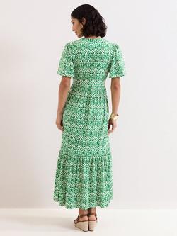 Phase Eight Shakira Floral Midaxi Dress, Green - view 2, Green