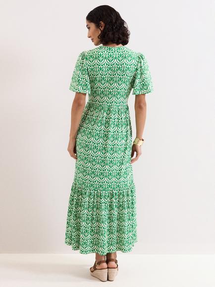 Phase Eight Shakira Floral Midaxi Dress, Green - view 2, Green