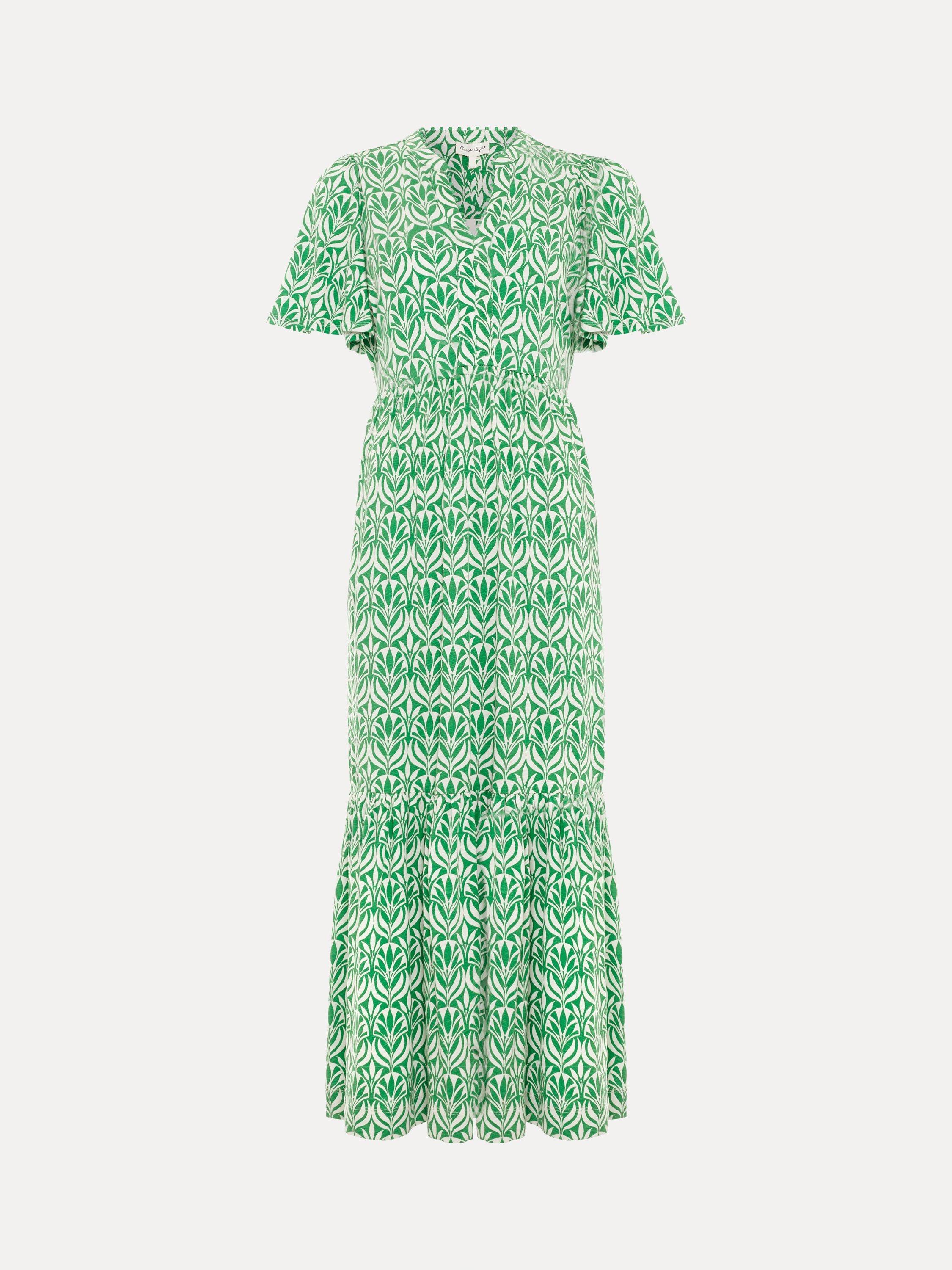 Phase Eight Shakira Floral Midaxi Dress, Green