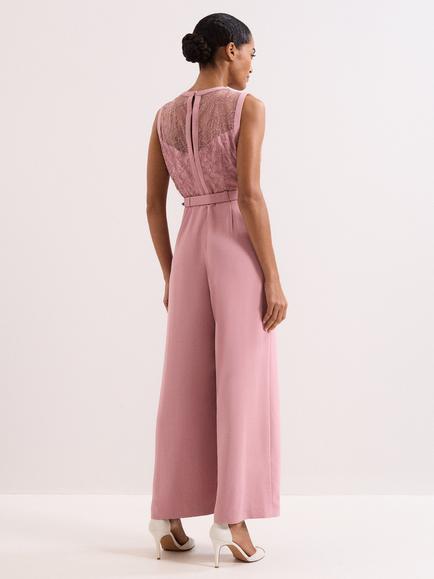 Phase Eight Petite Ivanna Embroidered Jumpsuit, Pale Pink - view 2, Pale Pink