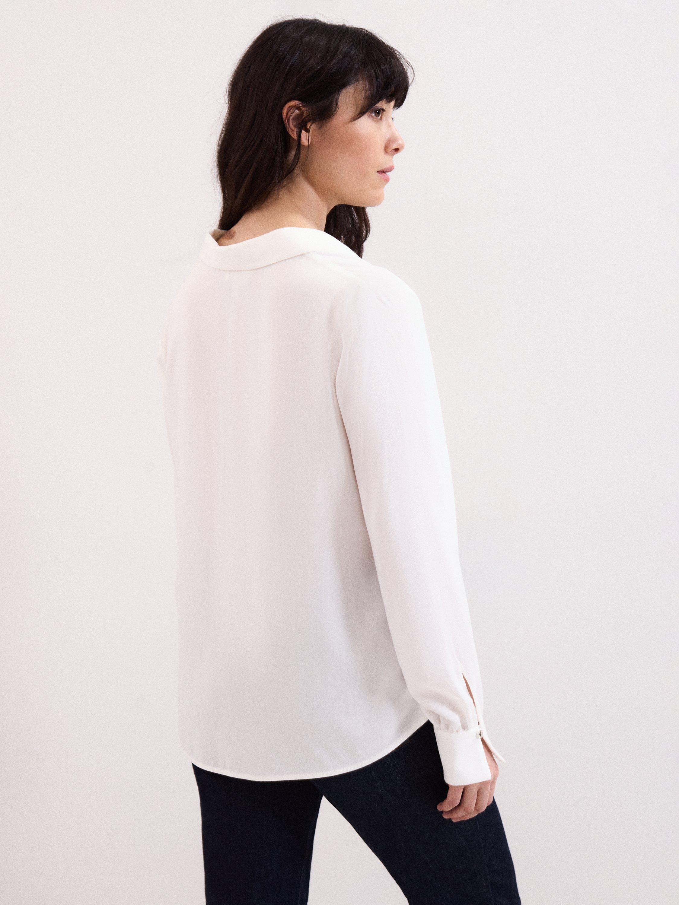 Product image 2 of 7, which shows Phase Eight Ashton Longline Shirt, Ivory, 10