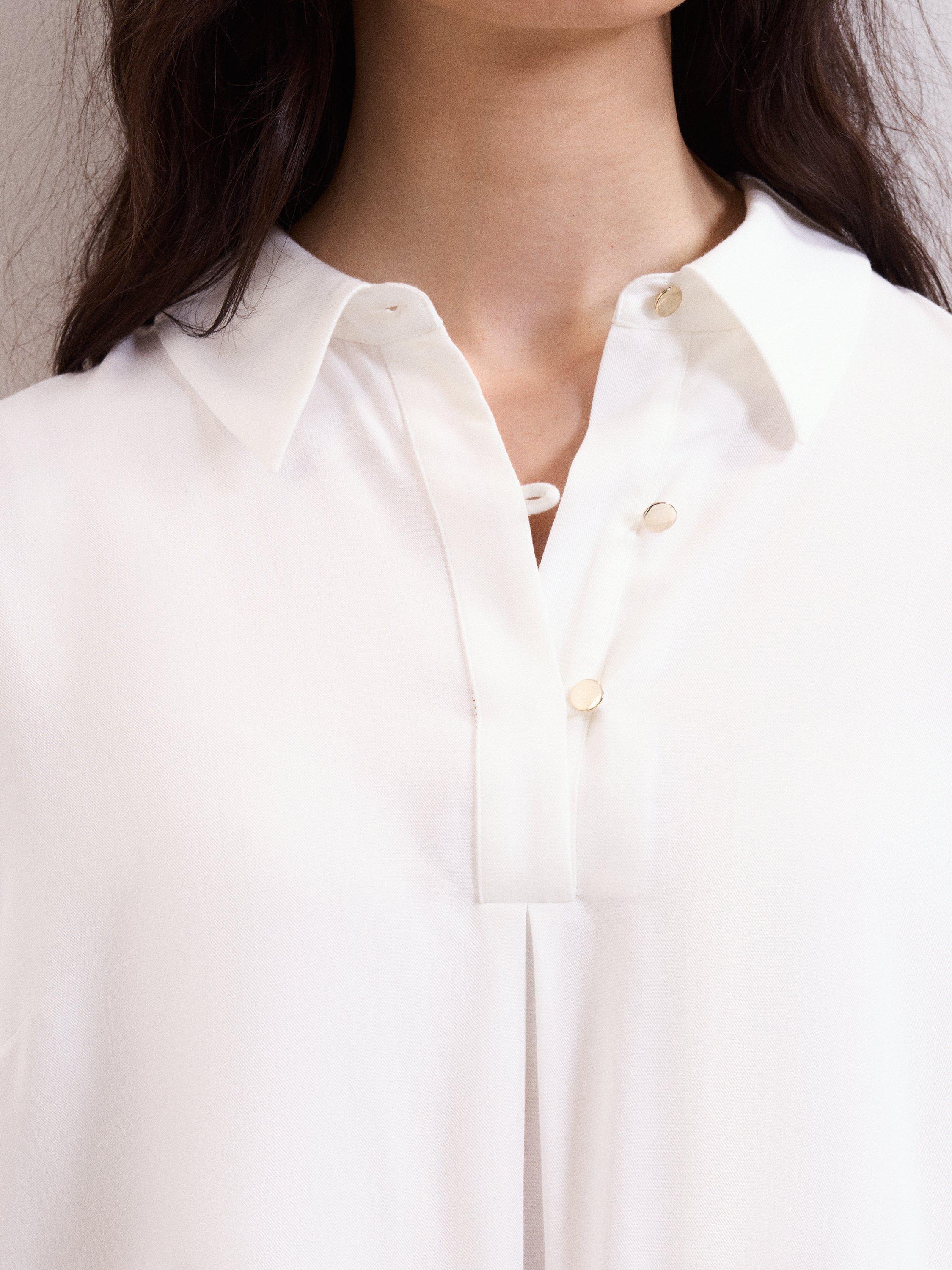 Product image 7 of 7, which shows Phase Eight Ashton Longline Shirt, Ivory, 10